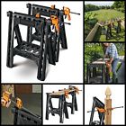 23213555 Tool Pro Thermoplastic Clamping Sawhorse Pair Detachable Bar 709044106371