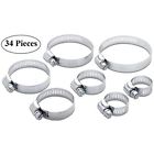 23658 Katzco Piece Assorted Hose Clamp Set Zinc Plated 743841489084