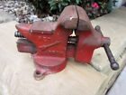 63-1-2 Columbian Vintage Red Arrow Bench Vise Swivel Base Pipe Jaws