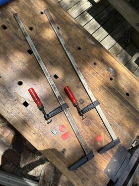 Bessey 313106621674 I-beam Pair 5/16 Inch X1 1/4 Bar Clamp 4 Throat X 48 Capacity Heavy Duty