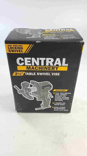 Central Machinery 193175455154 2 1/2 Inch Table Top Swivel Vise Clamp On Cast Iron