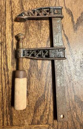496-a Cincinnati Antique Tool Co. Hargrave Bar Clamp No Patftd