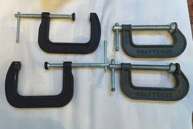 823-112 Craftsman 66374 Lot Of 4 C Clamps 6 Inch Mixed 2 Malleable #66374 And Husky