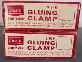 96674 Craftsman 2 Vintage Sears Gluing Clamps For 3/4 Inch Pipe Model Box Made Usa
