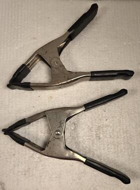 M65944 Craftsman 8in Hand Spring Clamp Lot 2 Pc Steel Shop Grip Clips Silver Black