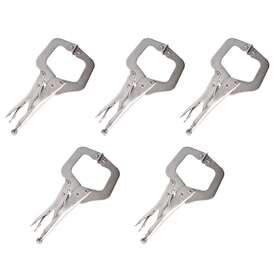 Hgf40988 Home-garden-fix 5 Pieces Adjustable 11 Inch Locking C-clamp Pliers Grip With Swivel Pad Vise Jaws