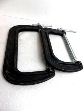 823-139 Husky C-clamp Set One 8 Inch And 6 Clamps Cast Iron Tools