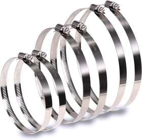 Idsaz05 Indusky 6pcs 4 Inch 5 6 Hose Clamp Set 304 Stainless Steel Duct Clamps