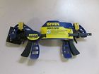 Irwin Set Of 2 6 In Quick Grip Clamps Blue And Yellow Trigger Release Rubber Tip 038548536200