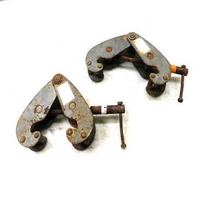 Wd-2t Jet Lot Of 2 2-ton Heavy Duty Industrial Beam Clamps Rusted Bolts -as/is