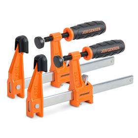 Jorgensen 044295937061 6 Inch Bar Clamp Set 2-pack Steel F Light Duty 300 Lbs Load Limited For