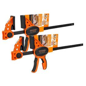 Jorgensen 044295992091 2-pack Ratchet Bar Clamps Set Medium Duty 12-inch One Hand Clamp E-z Hold