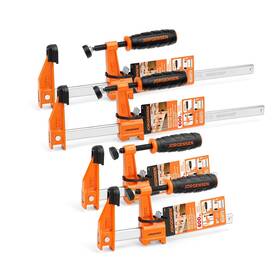 Jorgensen 044295992114 4-pack Steel Bar Clamps Set 6-inch 2 And 12-inch Medium Duty F