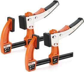 Jorgensen 689739323835 4-inch Bar Clamp Set For Woodworking Quick Release Gear