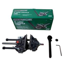 65157 Masterforce 4 Inch Hardened Steel Low-profile Vise 1576 / Swivel Base
