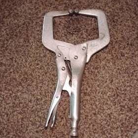 11-417 Olympia Locking Clamp Metal Silver C-clamp Pliers Single Piece Tool