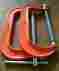 P1480-8 Pony Two Adjustable C Clamps Orange 4 Depth Iron Frame