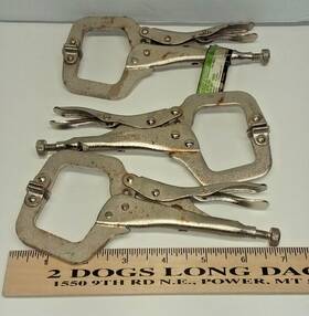 39534 Pittsburgh Set Of Three 3 6 Inch Locking C-clamp Vise Grip Welding Pliers With Swivel Pads