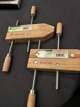 60549 Pittsburgh Pair Of 10 Inch Wood Handscrew Clamps Non-marring #60549