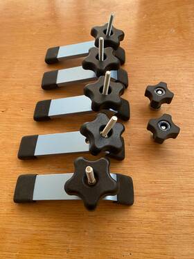 Powertec 733175352833 5 1/2 Inch X 1 1/8 T-track Hold Down Clamps Set Of