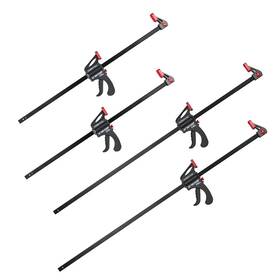 Powertec 843441119654 24 Inch And 36 Bar Clamps/spreaders 4 Pack Trigger Clamps For Woodworking One-