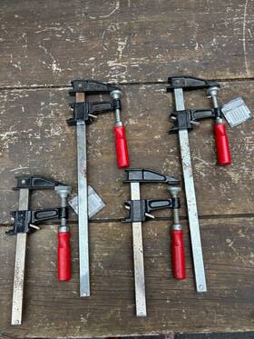 Professional Woodworker 46023 Lot Of 4 6 Inch /12 Steel Bar Clamps Ratchet Quick Release For Metal Wood