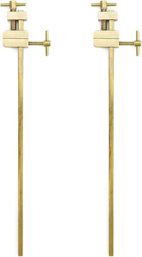 Qwork 691163225258 Solid Brass Miniature Bar Clamps 2 Pack For Woodworking