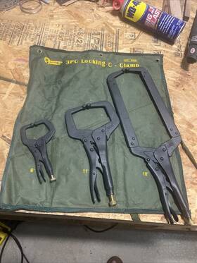 5128 Ram Tools 3pc Locking C-clamp Pliers Black Anodized Steel Vise Grips 6-18 Inch