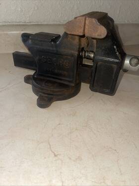 508-51778 Sears Anvil Bench Vise 4 Inch Jaws Blue 12 Lb. Made In Usa