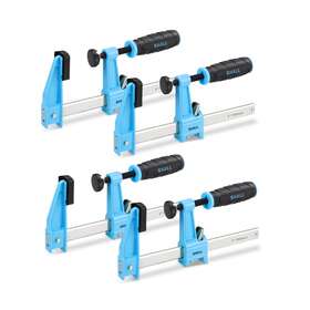 Sh192002ae Shall 6-inch Steel Bar Clamps Set 4-pack Medium-duty Quick-release F
