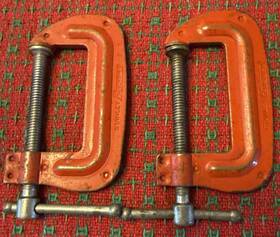Hi52 Stanley Original Vintage 1960s Handyman 2 Inch C Clamp Set Usa
