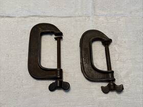 C295 Stearns Vintage Mixed Lot Of 2 Cast Iron Metal E.c. And Co 3 Inch C Clamps