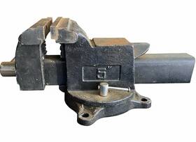Tl1867666 Tool Library 5inch Bench Vise With Anvil Swivel Locking Base Table Top Clamp Heavy Duty Vice