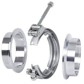 Vitonsbay 641837912830 4.5 Inch Quick Release V Band Clamp Coupling With Flange Male Female Stainles