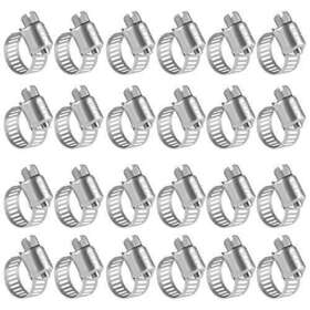 Winlong 884508560453 Stainless Steel Hose Clamps 1/2ftft- 24 Pk Mini Size 6 Worm Gear Drive 3/4ftft Cl