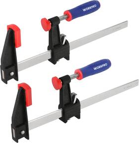 W001417a Workpro 12-inch Steel Bar Clamps Set 2-pack Quick-release 600 Lbs Load Limit