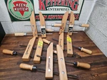 J20- Vintage Sears Craftsman Adjustable Wood Clamps 10". Fixed Price $100.00.