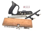 Nice Japanned Stanley 50 Light Plow Plane Notch Back Irons. Fixed Price $185.00.