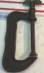 Antique 1888 Steel No. 5 C-clamp Bat Wing Turn Screw. Fixed Price $28.00.
