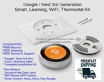 Discount Working Kit Google Nest 3RD Gen Thermostat Wifi Stainless Steel T3007ES. Fixed Price $76.95.