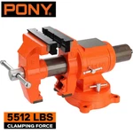 Pony Inch Heavy Duty Bench Vise 5512 Lbs Clamping Force 360 Degree Swivel Base. Fixed Price $125.99.