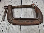 Vintage Brink & Cotton No 144 4" C-clamp Made Usa Heavy Duty Woodworking Tool. Fixed Price $14.87.