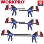 Workpro 6PC Bar One-handed Clamp/spreader 6" 12" Light-duty Wood Set. Fixed Price $39.99.
