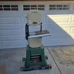 Grizzly G0555 14IN Band Saw 110V Green Stand Shop Fox Mobile Base Woodworking. Fixed Price $649.99.
