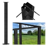 Muzata T-drilled Three Sides 36"X2"X2" Fixed Top Cable Railing Post PS02 B34S. Fixed Price $99.99.