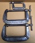 Vtg LOT/3 Brink & Cotton Usa Heavy Duty C-clamps (2) No. 146-6" (1) 143-3". Fixed Price $49.99.