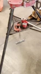 Pipe Vise Tripod Stand Red Metal Industrial Tool Heavy Duty Portable Equipment. Fixed Price $300.00.