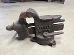Little Giant 25 Bench Vise 3 1/2 Jaws 16 Lbs With Anvil Swivel Base Vintage. Fixed Price $135.00.