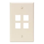 Leviton Cat 41080-4IP Ivory Quickport Single Gang 4PORT Wallplate Ships Free. Fixed Price $6.11.
