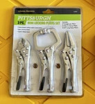Pittsburgh Mini Locking Pliers Set 3 Piece Straight, C-clamp, Long Nose. Fixed Price $19.99.